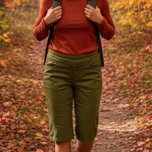 🏞️ Tribal Jeans Olive Green Bermuda Shorts – Adventure Chic Size 8